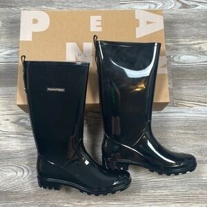 NWT Planone Original Black Tall Rain Boots Women Size UK 39 US 8.5
